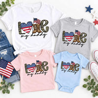 Personalized Military Dad Shirt, Custom Love My Daddy Tee, Patriotic Family Matching Shirts, Deployment Homecoming Gift, Father's Day Gift