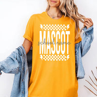 Personalized School Mascot Shirt, Custom Team Name Spirit Tee, Retro Checkerboard Fan Shirt, Game Day Student Apparel, Custom Team Gift