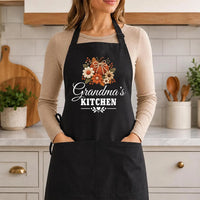 Personalized Grandma's Kitchen Apron, Custom Pumpkin Kitchen Apron, Full-Length Cooking Apron, Fall Baking Apron, Gift for Grandma