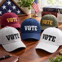 Personalized VOTE Embroidered Hat, Vote Early No Kings Protest Cap, Adjustable Cotton Cap, Mid Term Election Season Gift, Custom Hat Gift