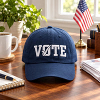Personalized VOTE Embroidered Hat, Vote Early No Kings Protest Cap, Adjustable Cotton Cap, Mid Term Election Season Gift, Custom Hat Gift