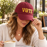 Personalized VOTE Embroidered Hat, Vote Early No Kings Protest Cap, Adjustable Cotton Cap, Mid Term Election Season Gift, Custom Hat Gift