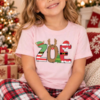 Personalized Christmas Name Shirt, Custom Family Holiday Tee, Festive Tee for Kids & Adults, Holiday Party Outfit, Family Christmas Gift