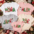 Personalized Christmas Name Shirt, Custom Family Holiday Tee, Festive Tee for Kids & Adults, Holiday Party Outfit, Family Christmas Gift