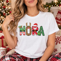 Personalized Christmas Name Shirt, Custom Family Holiday Tee, Festive Tee for Kids & Adults, Holiday Party Outfit, Family Christmas Gift