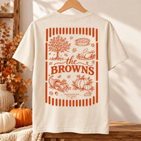 Personalized Thanksgiving Family Shirt, Custom Front Turkey Name Tee, Holiday Tee, Family Dinner Outfit, Holiday Gift, Front Back