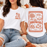 Personalized Thanksgiving Family Shirt, Custom Front Turkey Name Tee, Holiday Tee, Family Dinner Outfit, Holiday Gift, Front Back
