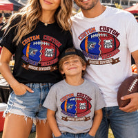Personalized House Divided Football Shirt, Custom Team Name Tee, Rivalry Game Day Shirt, Split Football Mascot Tee, Custom Team Gift