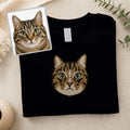Custom Pet Portrait Embroidered Sweatshirt, Personalized Pet Hoodie, Dog Lover Sweatshirt, Cat Photo Shirt, Cat Lover Gift for Women
