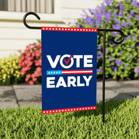 Vote Early Democracy Protest Garden Flag, Double Sided, Vote Early No Kings, Election Protect Democracy, Anti-Trump, Resist Fascism Flag