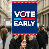 Vote Early Democracy Protest Sign, Vote Early No Kings Poster, Anti-Trump Resist Fascism, Protect Democracy, Political Activist Rally Sign