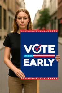 Vote Early Democracy Protest Sign, Vote Early No Kings Poster, Anti-Trump Resist Fascism, Protect Democracy, Political Activist Rally Sign