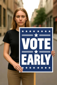 Vote Early Democracy Protest Sign, Vote Early No Kings Poster, Anti-Trump Resist Fascism, Protect Democracy, Political Activist Rally Sign