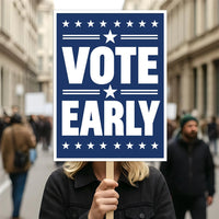 Vote Early Democracy Protest Sign, Vote Early No Kings Poster, Anti-Trump Resist Fascism, Protect Democracy, Political Activist Rally Sign