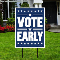 Democracy vs Fascism Protest Yard Sign - Vote Early, No Kings, Anti-Trump, Protect Democracy, Resist Fascism Yard Sign with Metal H-Stake