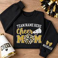Personalized Cheer Mom Glitter Sweatshirt, Custom Team Name Crewneck, Cheerleading Mom Pullover, Pom Pom Cheer Design, Custom Team Gift