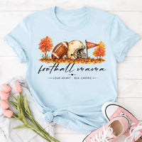 Vintage Football Mama Graphic Sweatshirt, Game Day Mom Tee, Autumn Sports Season Top, Helmet and Fall Leaves Design, Football Mom Gift Idea