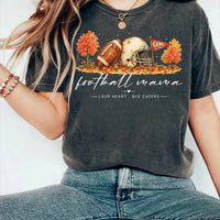 Vintage Football Mama Graphic Sweatshirt, Game Day Mom Tee, Autumn Sports Season Top, Helmet and Fall Leaves Design, Football Mom Gift Idea