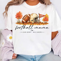 Vintage Football Mama Graphic Sweatshirt, Game Day Mom Tee, Autumn Sports Season Top, Helmet and Fall Leaves Design, Football Mom Gift Idea