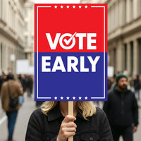 Vote Early Democracy Protest Sign, No Kings Vote Early Poster, Anti-Trump Resist Fascism, Protect Democracy, Political Activist Rally Sign
