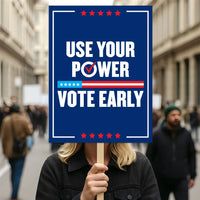 Vote Early Democracy Protest Sign, No Kings Vote Early Poster, Anti-Trump Resist Fascism, Protect Democracy, Political Activist Rally Sign