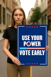 Vote Early Democracy Protest Sign, No Kings Vote Early Poster, Anti-Trump Resist Fascism, Protect Democracy, Political Activist Rally Sign