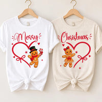 Custom Gingerbread Couple Christmas Shirt, Matching Couples Tee, His Hers Holiday Shirt, Festive Date Night Outfit, Matching Couples Gift