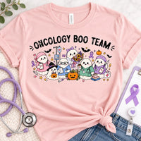Oncology Boo Team Shirt, Halloween Oncology Nurse Tee, Cute Ghost Cancer Care Shirt, Spooky Season Healthcare Tee, Nurse Halloween Gift
