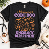 Oncology Nurse Halloween Shirt, Code Boo Ghost Tee, Funny Cancer Care Halloween Top, Spooky Hospital Shift Shirt, Gift for Oncology Nurse