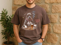 Custom Dog Photo Shirt, Personalized Pet Portrait With Sunglasses, Funny Beer Drinking Graphic Tee, Custom Pet Name Gift for Dog Lovers