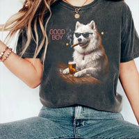 Custom Dog Photo Shirt, Personalized Pet Portrait With Sunglasses, Funny Beer Drinking Graphic Tee, Custom Pet Name Gift for Dog Lovers
