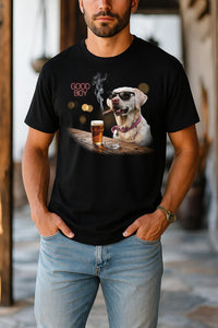 Custom Dog Photo Shirt, Personalized Pet Portrait With Sunglasses, Funny Beer Drinking Graphic Tee, Custom Pet Name Gift for Dog Lovers