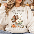 Thanksgiving Pregnancy Announcement Sweatshirt, A Little Something Is Baking Tee, Cute Turkey Chef Fall Shirt, Funny Fall Baby Reveal Gift