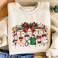 Merry Christmas Nurse Safety Pin Charm Shirt, Cute Retro Holiday Tee, Santa Syringe Medical Shirt, RN Christmas Gift, Gift for Nurse