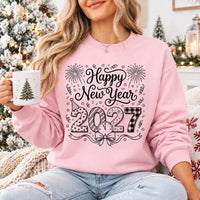 Happy New Year 2027 Hand Lettered Sweatshirt, NYE Countdown Party Shirt, Funny Doodle 2027 Shirt, New Year Gift for Her, Holiday Party Gift
