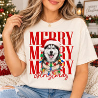 Personalized Dog Photo Christmas Shirt, Custom Pet Portrait Tee, Merry Santa Pup Sweatshirt, Dog Mom Crewneck, Xmas Gift for Pet Mom