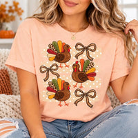 Thanksgiving Turkey Shirt, Cute Trendy Fall Turkey Tee, Leopard Print Bird Sweatshirt, Polka Dot Stripe Crewneck, Fall Animal Lover Gift