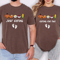 Thanksgiving Pregnancy Announcement Shirt, Funny Eating for Two Tee, Cute Just Eating Sweatshirt, Pregnancy Reveal Crewneck, Couples Gift