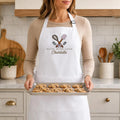 Custom Made With Love Embroidered Apron, Personalized Name Cooking Apron, Full-Length Baking Kitchen Apron with Pockets, Baker Gift