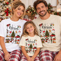 Personalized Family Christmas Shirt, Custom Last Name Holiday Tee, Vintage Christmas Doodle T-Shirt, Matching Xmas Outfit, 2026 Gift
