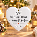 Custom New Parents Ceramic Ornament, Mom and Dad 2026 Family Milestone, Baby Keepsake Ornament, First Year as Parents Decor, New Baby Gift