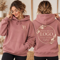 Custom Logo Hoodie and Sweatshirt, Personalized Company Apparel, Logo Shirt, Business Team Workwear, Custom Team Gift, Front Back Print