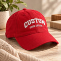 Personalized Custom Text Embroidered Hat, Name Baseball Cap, Adjustable Cotton Cap, Classic Unisex Everyday Gift for Her, Monogram Gift