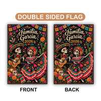 Personalized Day of the Dead Garden Flag, 12x18 Double Sided, Skeleton Couple Spooky Porch Decor, Dia de los Muertos Sign, Halloween Gift