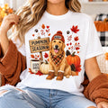 Custom Pet Photo Fall Shirt, Personalized Dog Pumpkin Season Tee, Cute Autumn Portrait Shirt, Thanksgiving Dog Mom Tee, Pet Lover Gift