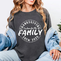 Custom I'm Here For The Thanksgiving Shirt, Your Word Turkey Day Tee, Funny Badge Shirt, Fall Family Gathering, Funny Thanksgiving Gift