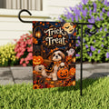 Personalized Pet Portrait Halloween Flag, 12x18 Double Sided, Trick or Treat Yard Flag, Custom Dog Photo Porch Sign, Halloween Party Gift