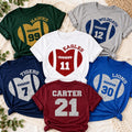 Personalized Football Glitter Shirt, Custom Team Name Player Number Tee, Front Back Football Jersey Style, Game Day Mom Shirt, Sports Gift