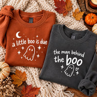 Personalized Halloween Pregnancy Announcement Sweatshirt, A Little Boo is Due Tee, Spooky Couples Reveal Top, Baby News Gift, Halloween Gift