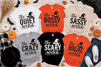 Custom Halloween Witch Shirt, Personalized Funny Tee, Quiet Bossy Sassy Crazy Scary Boujee Design, Halloween Party Tee, Gift for Her